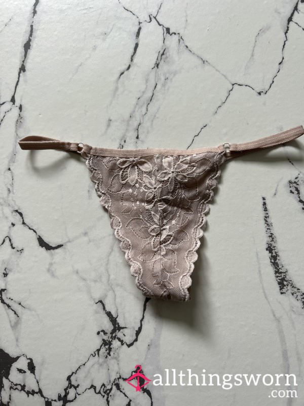 Nude Lace Thong