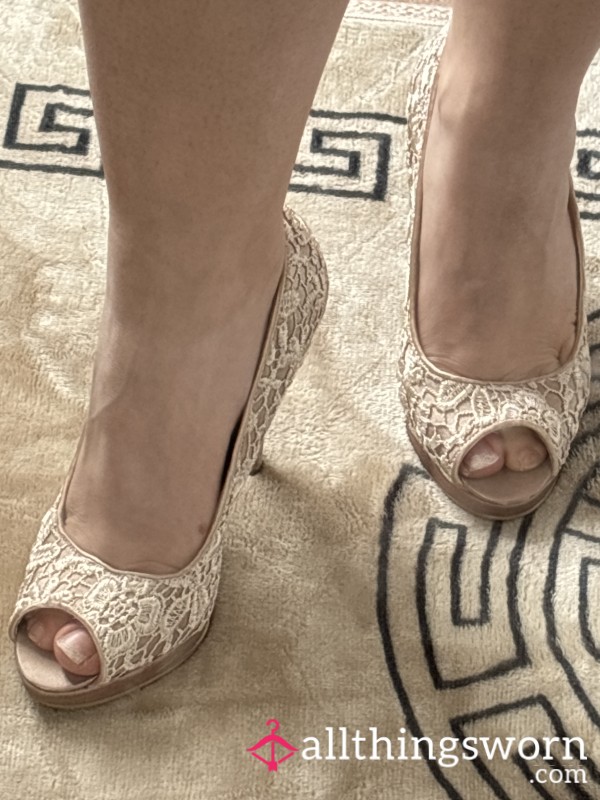 Nude Laced Heels