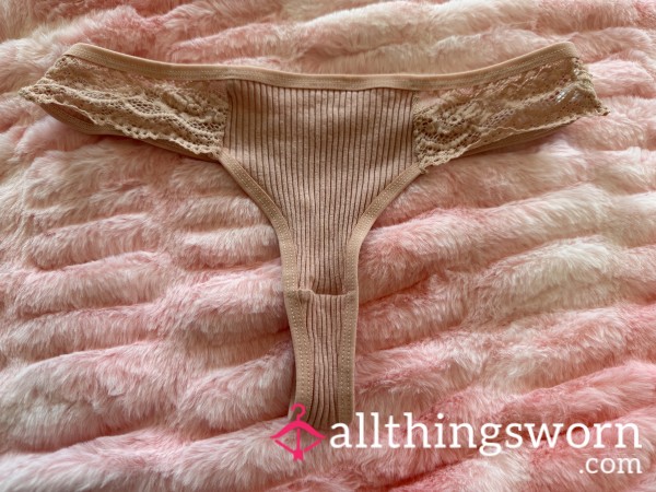 Nude Pink Cotton Thong