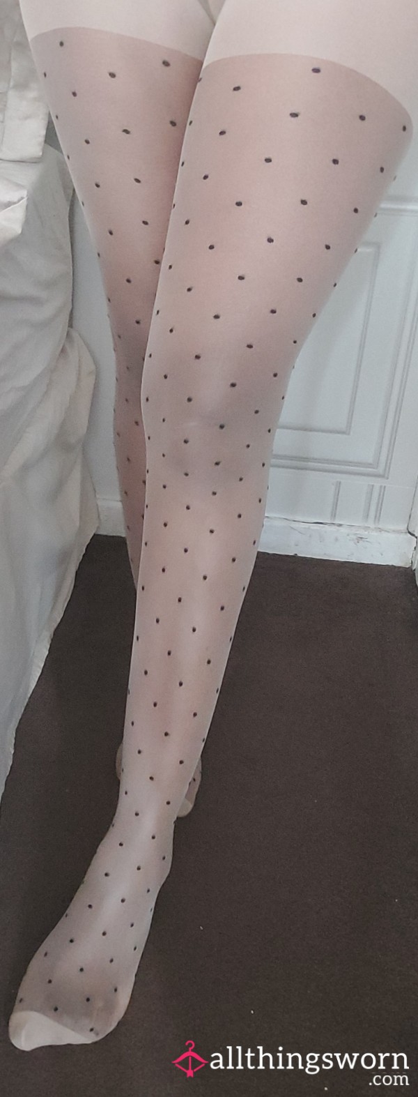 Nude Polka Dot Tights – Worn Just For You 💋