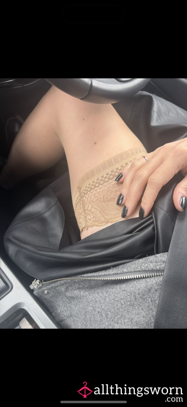 Nude Shiny Stockings, Used At Work, S**y