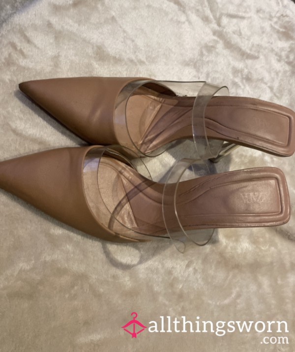Nude Slip On Heels