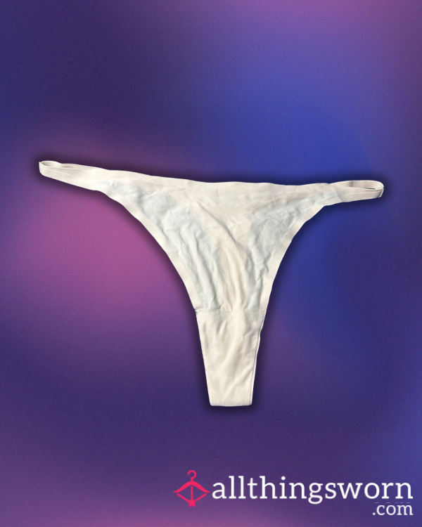 Nude Spandex Thong With Cotton Gusset