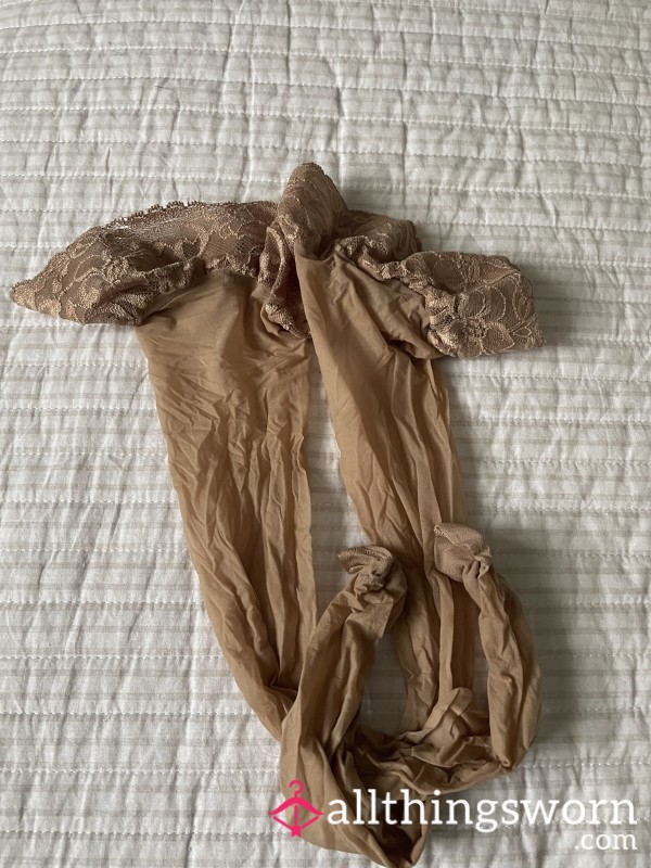 Nude Used Lace Top Stockings