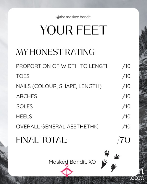Numerical Quick Feet Rating, Public Rating, Or Mutual Rating