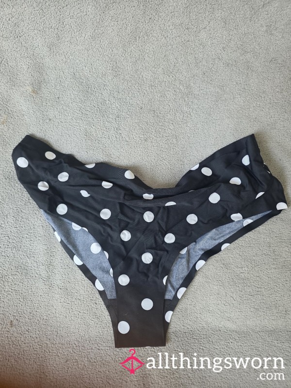 Nurse_Eden Worn Black Polka Dot Cheeky Briefs