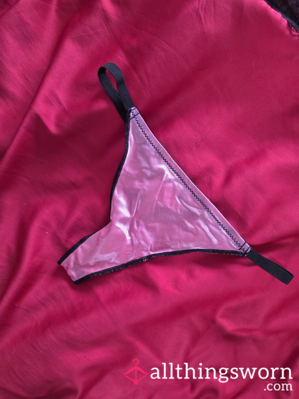 Nurse_Eden Worn Pink Satin Thong