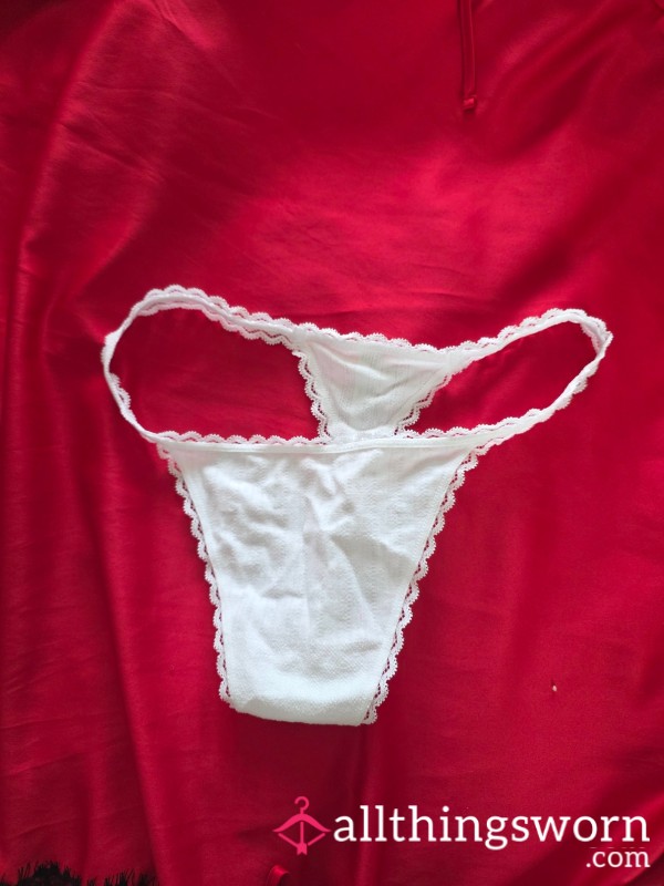 Nurse_Eden Worn White Lace Thong