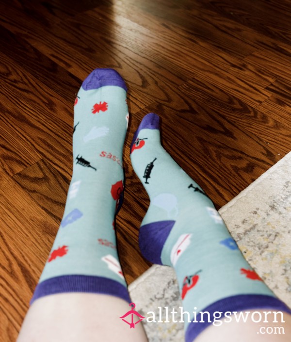 🩺 Nurse-Themed Crew Socks – $15 Worn To Order