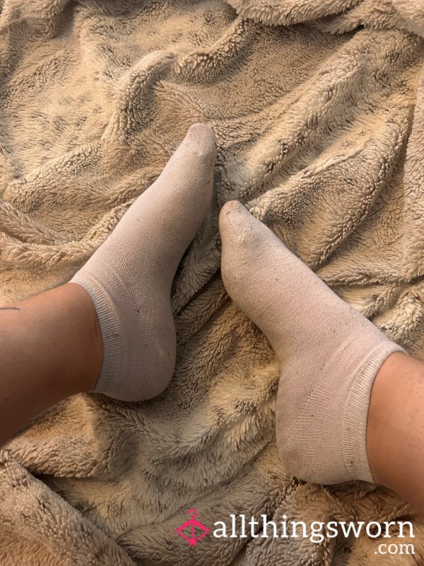 Nurse’s Filthy White Anklets. Sweat-Soaked & Addictively Stinky