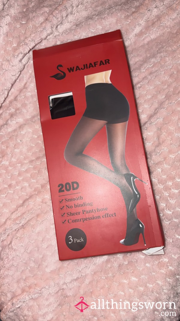 Nylon Black Tights Fresh Out The Box Ready To Be Worn For As Long As You Like