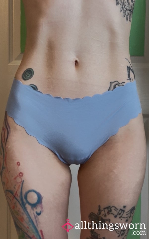 Nylon Blue Scalloped Panties
