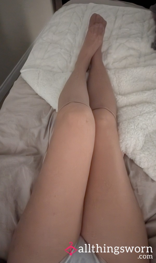 🧡 Nylon Knee-High Socks, Nude / Small🧡