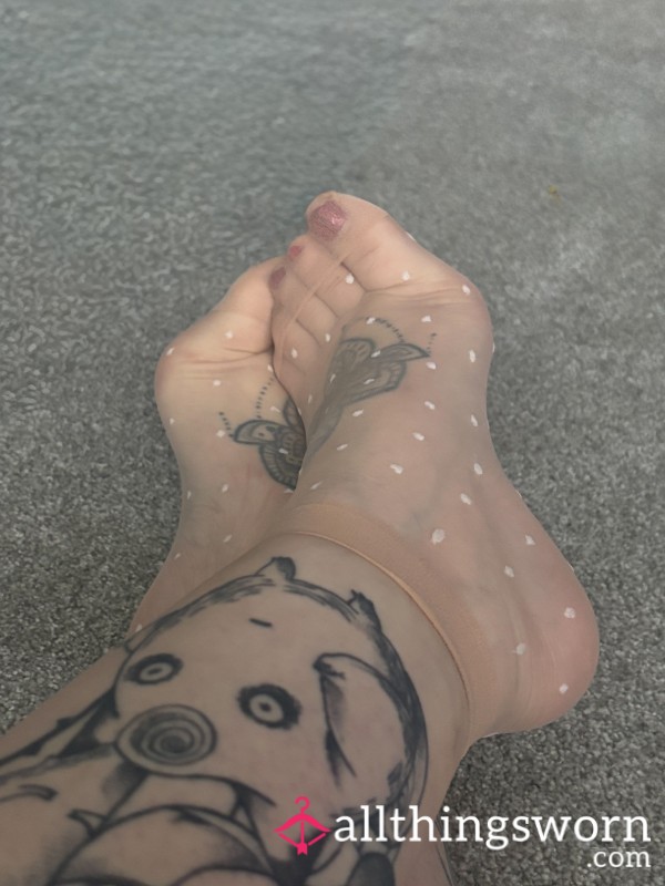 Worn Nylon Patterned Ankle Socks 🧦🔥
