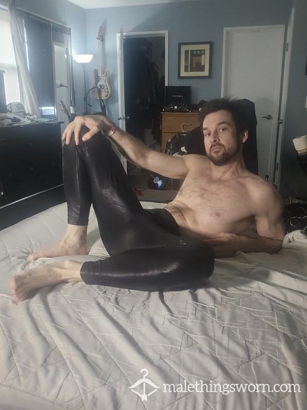 Nylon Shiny Black Pants