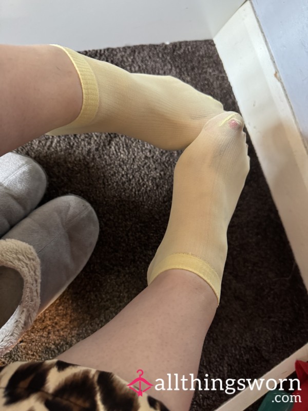 Nylon Socks. Worn In My Super Smelly Slippers. 24hr Wear