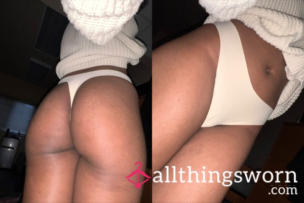 Nylon Thong (dark Creme) Well Worn From A College Student