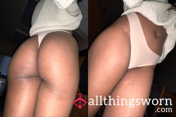 Nylon Thong (light Tan) Well Worn From A College Student