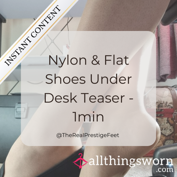 Nylons & Flat Shoes Under Desk - 1 Minute - £3.00