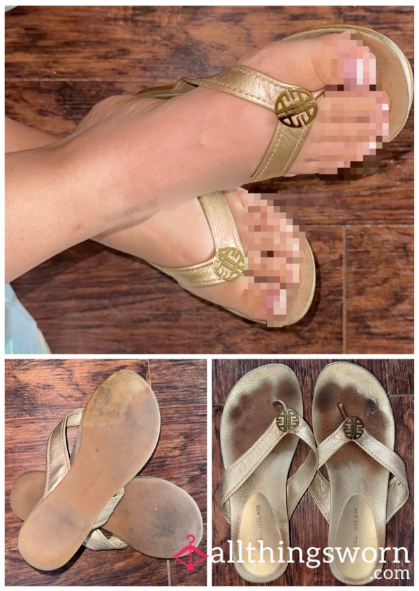 Obey The Imprint – Worn Gold Sandals 👣