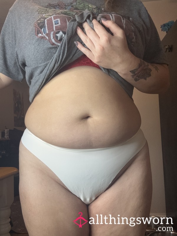 Off White Spandex Thong #987