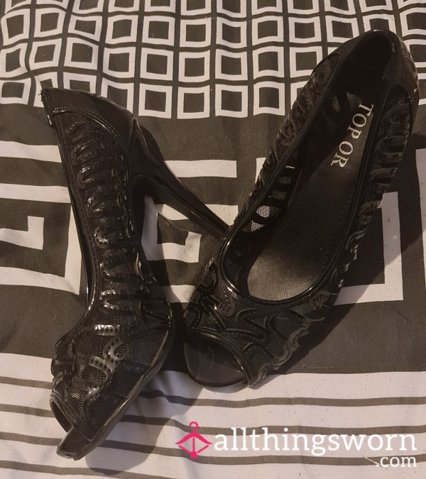 Office Worn Mesh Heels Size 5