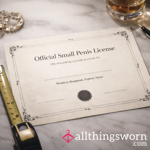 Official Small Penis License 🍤