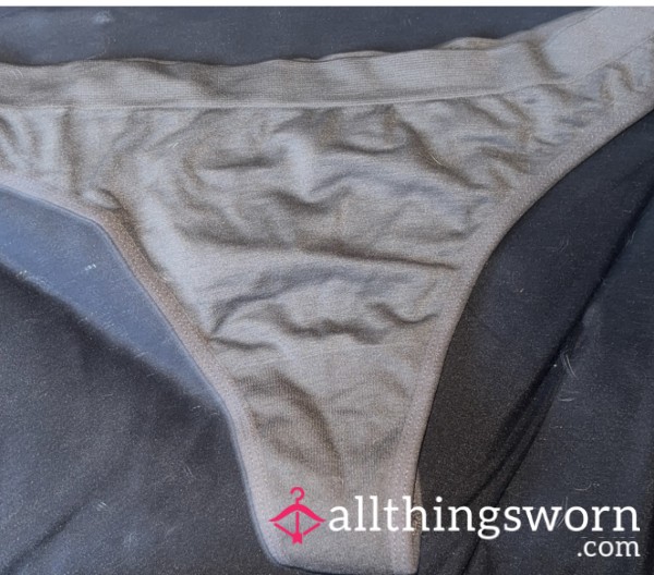 Grey Thick Thong – Soft, Worn & Strongly Scented 🩶✨