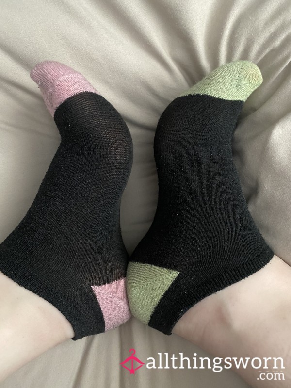 Old And Faded Black Ankle Socks