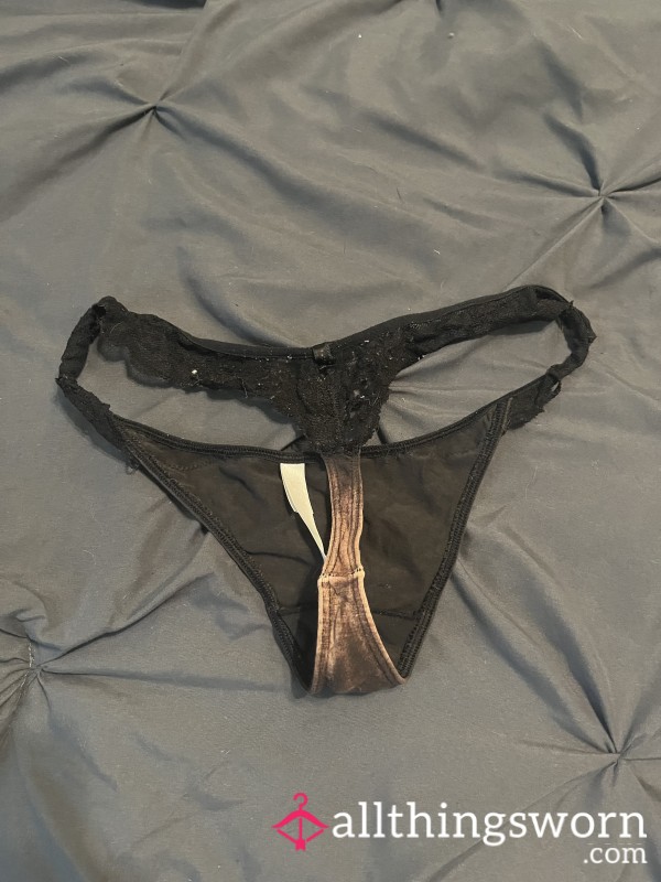 Old And Stained Black Thong
