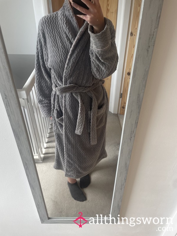 Old And Well Worn Long Grey Dressing Gown