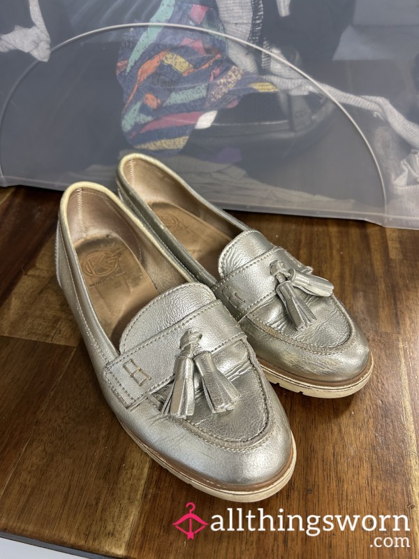 SOLD Old And Worn Metallic Loafers