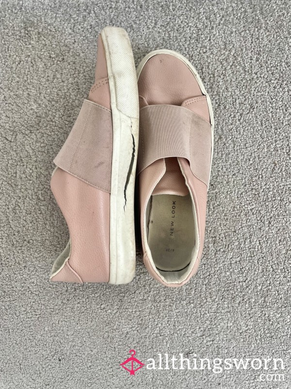 Old And Worn Slip On Pink Shoes