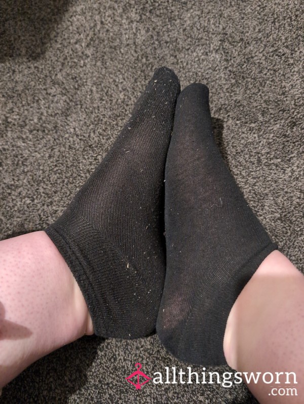 Old Black Gym Socks, Daily Wear. UK Size 9