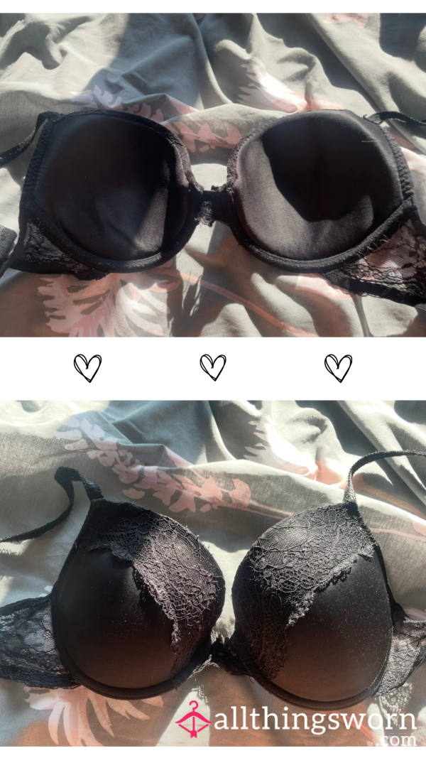 🖤 Old Black Slinky Lace Padded Bra 🖤