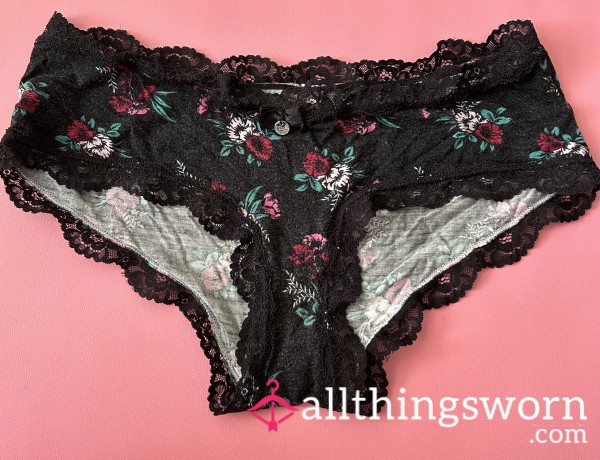 Old Boux Faded Flor*l Knickers Panties Saved From The Bin And Worn By Me For 48 Hours