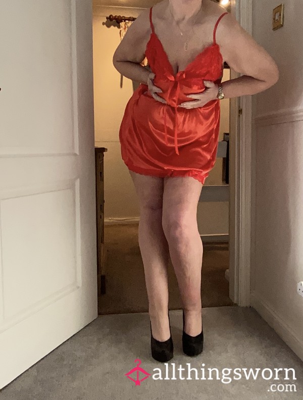Old Silky Red Chemise