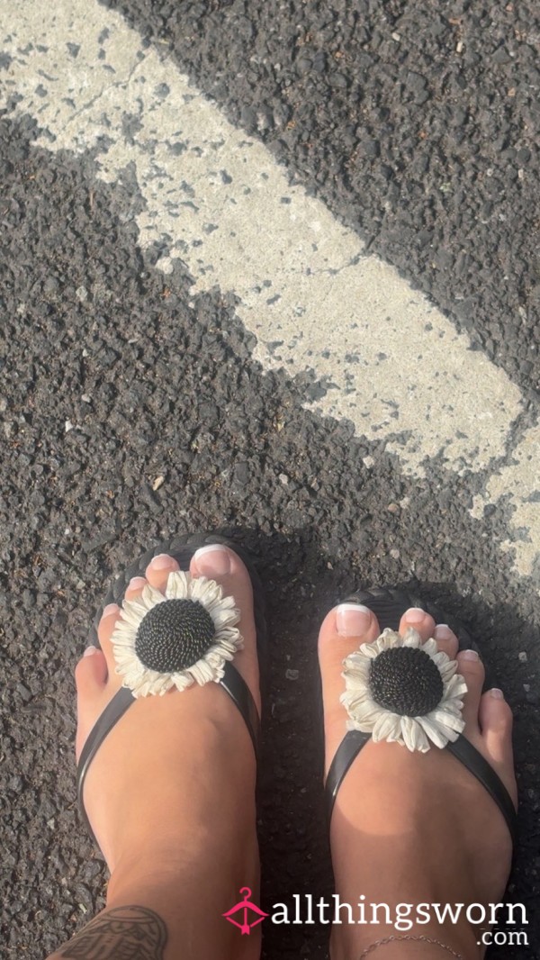 Old Daisy Flip Flops
