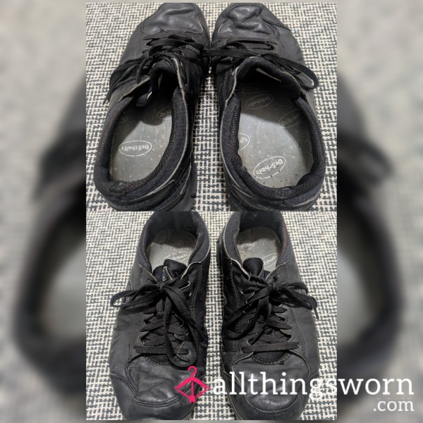 Old Destroyed Well Worn Mail Lady Work Uniform Skechers Sneakers