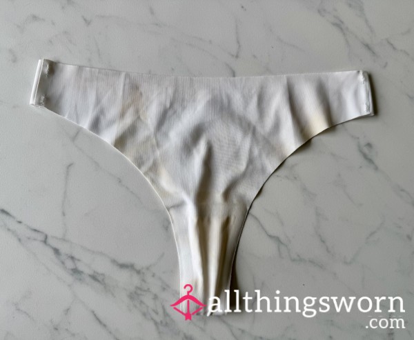 Old Discolored White Nylon Thong