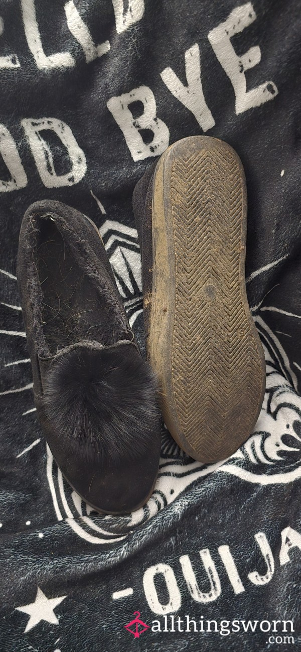 Old Filthy Pompom Flats 😈🖤