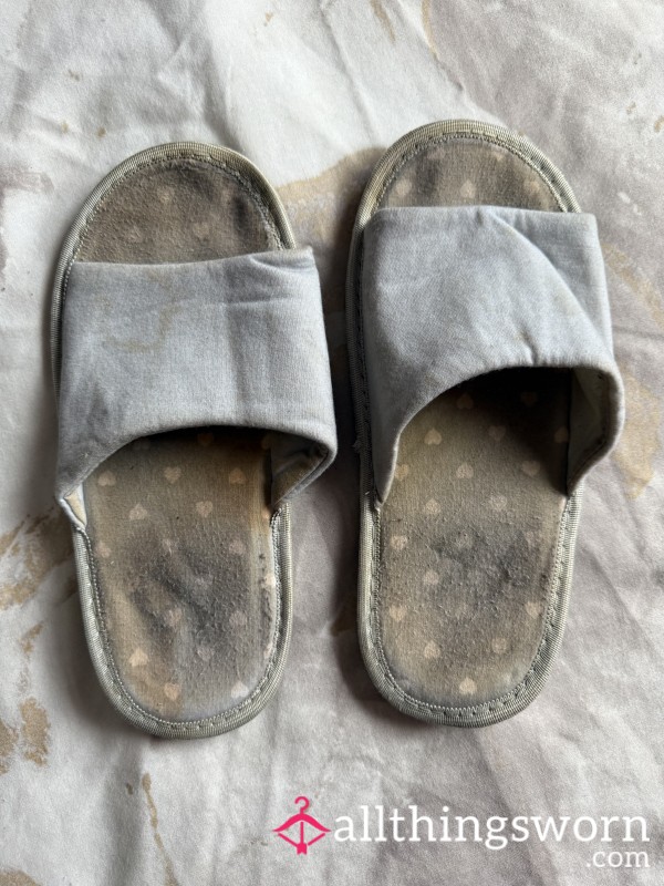 Old Grey Slippers Size Medium/5-6