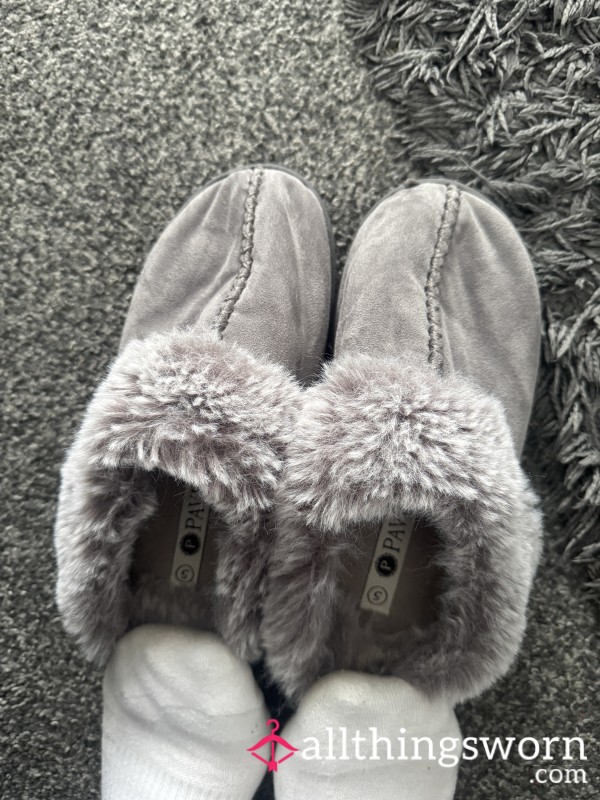 Old Grey Stinky Slippers