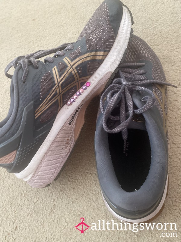 Old Gym Shoes With Pink And Purple Gems I Put On Myself!
