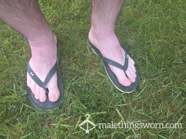 Old Holiday Flip Flops