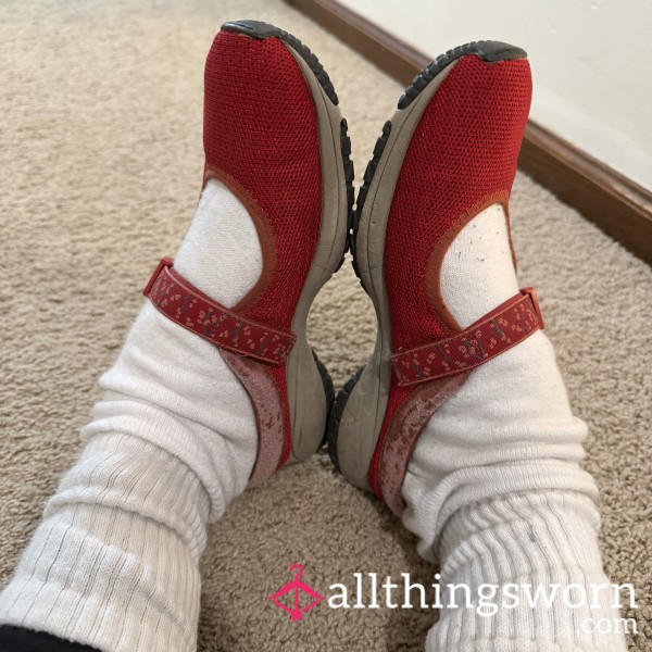 Old Merrell Red Slip On Shoes