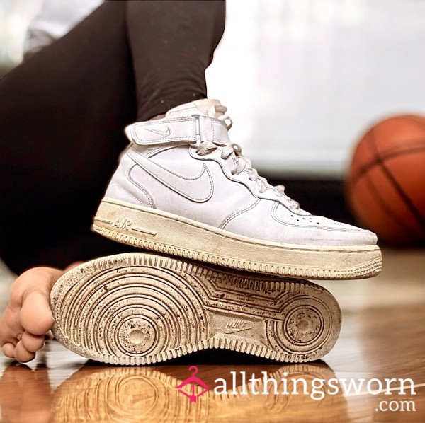 Worn Nike Air Force 1s