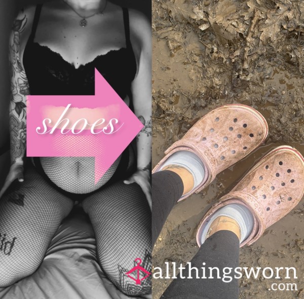 🎀 Dirty Old Pink Crocs 🎀