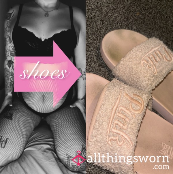 🎀 Dirty Old Pink Sliders Size 8.5 UK 🎀