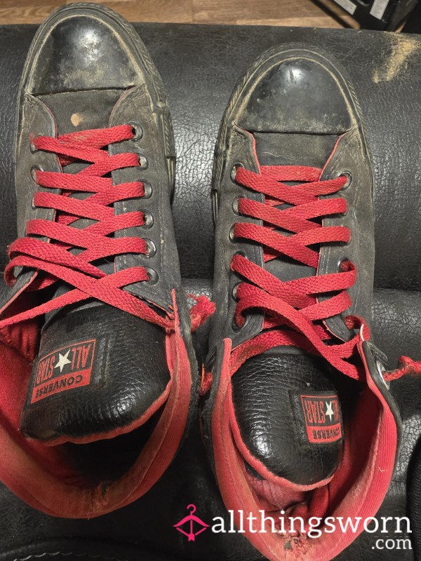 Old Raggedy Falling Apart Conve Red Se Basketball Shoes